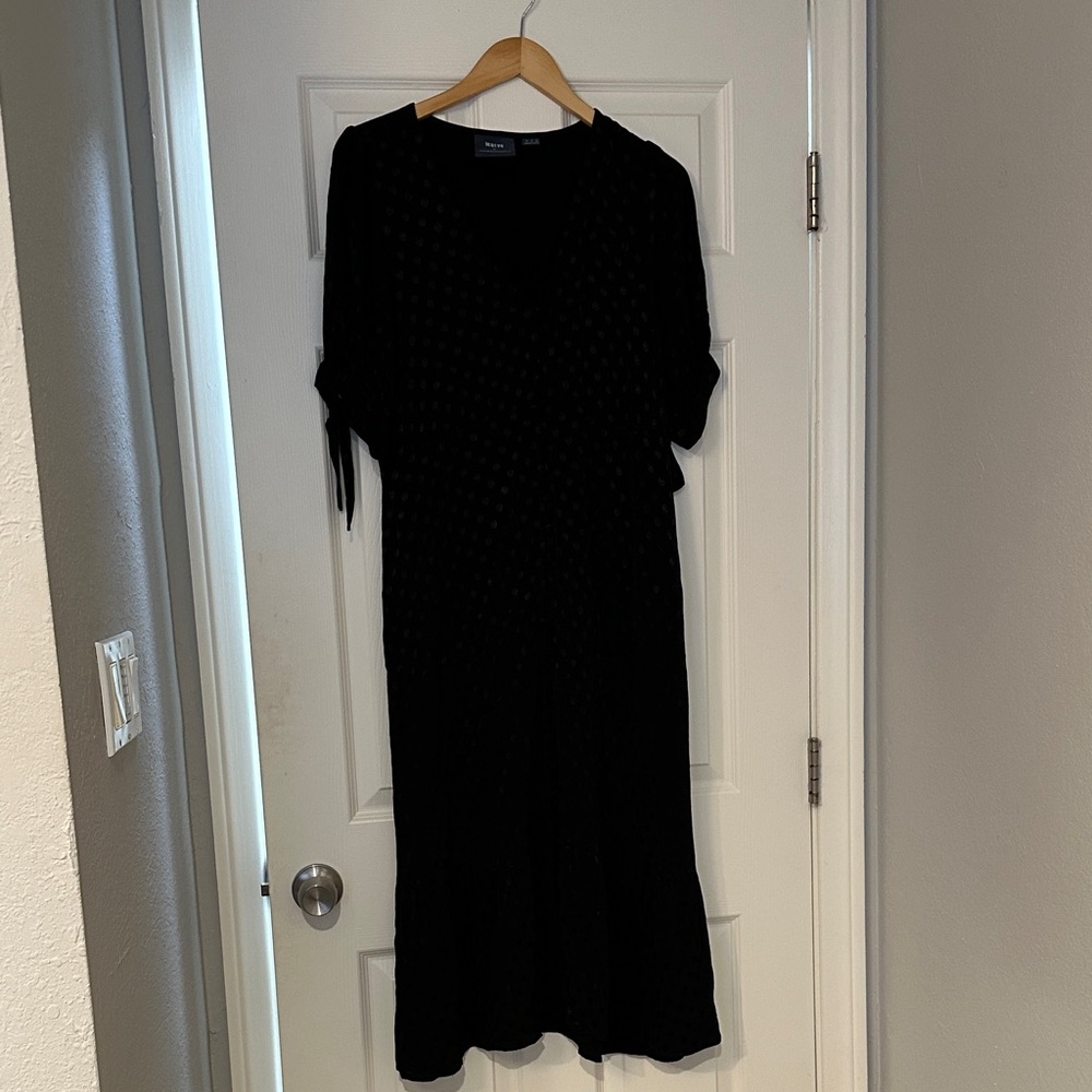 Anthropologie Black Long Sleeve Dress